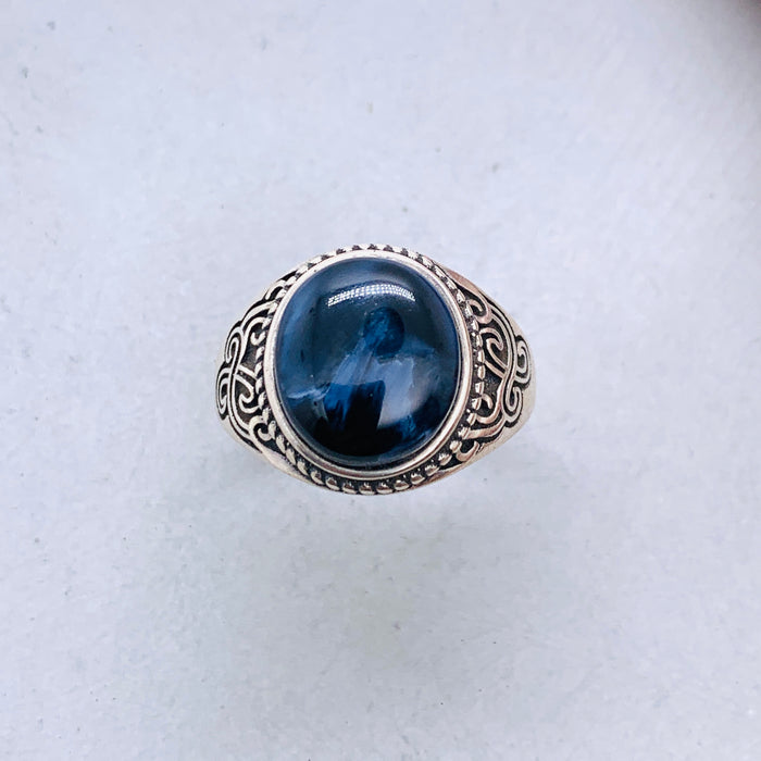 Namibian Blue Pietersite Ring