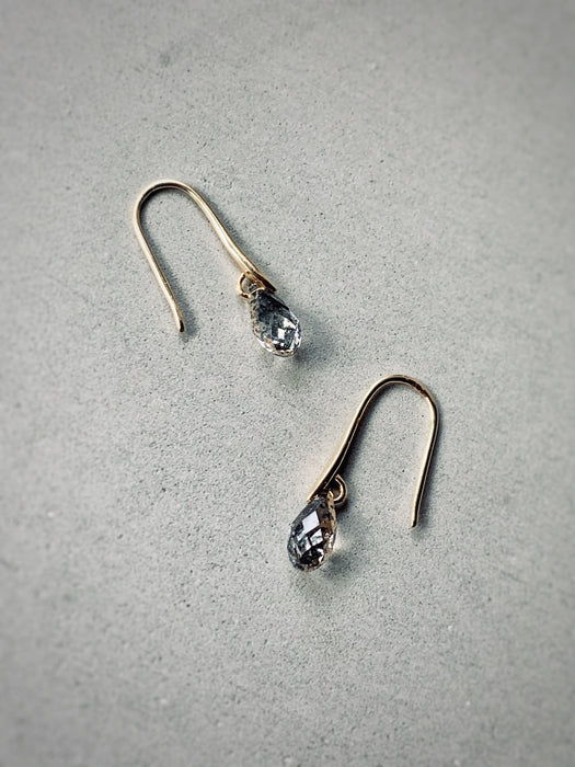 Silver Patina Crystal Drop Earrings