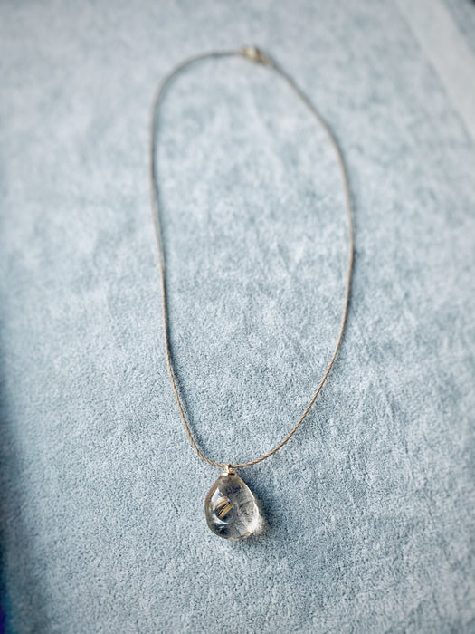 Rutile Pebble Crystal Necklace